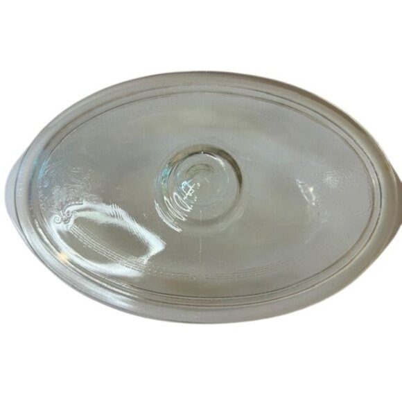 Vintage Anchor Hocking Fire-King White Milk Glass Oval Casserole Dish With Gold - Picture 5 of 9